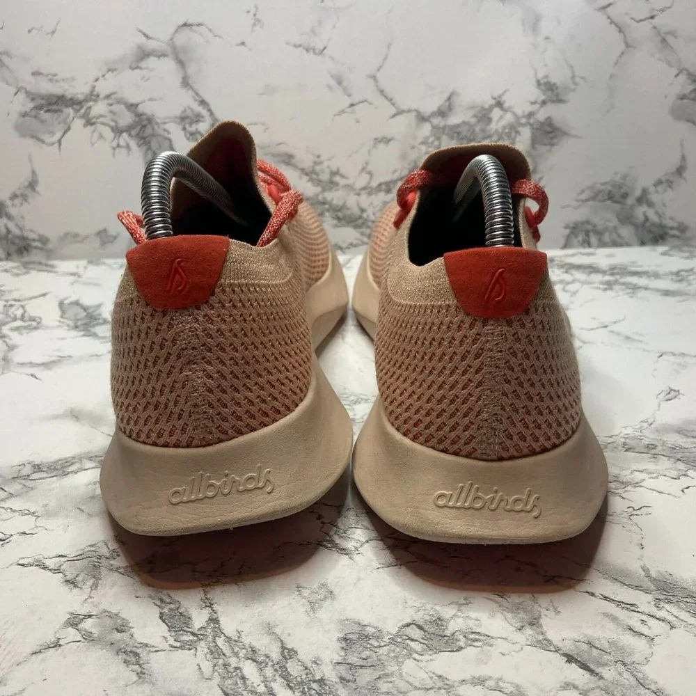 Allbirds Men 9.5 Tree Dasher Shoe Coral Pink Sneaker Lace Up Athletic Active Gym - Picture 5 of 9